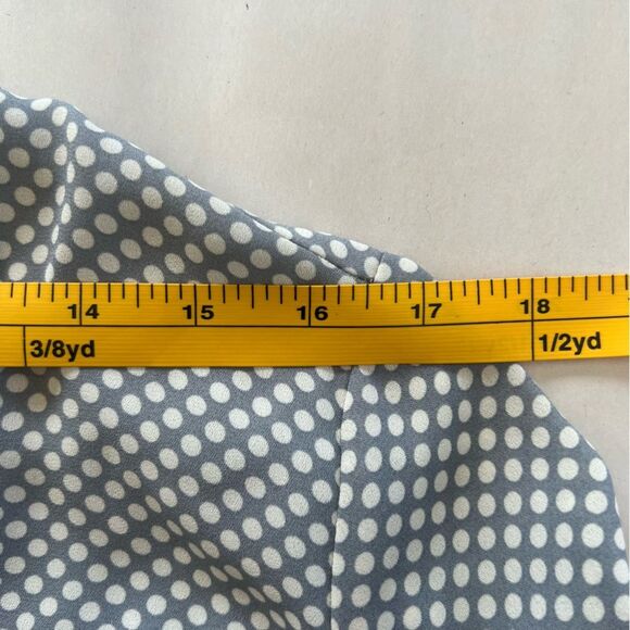 Express Shift Dress Size L Grey White Polka Dot Long Sleeves Belt Pockets - Picture 11 of 14